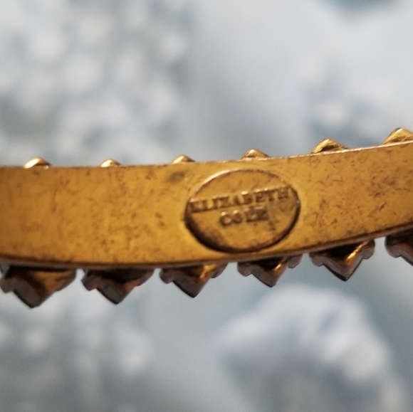 Elizabeth Cole Adelia Grey Swarovski and Gold Plated Brass Cuff GUC Adjustable - Picture 9 of 9